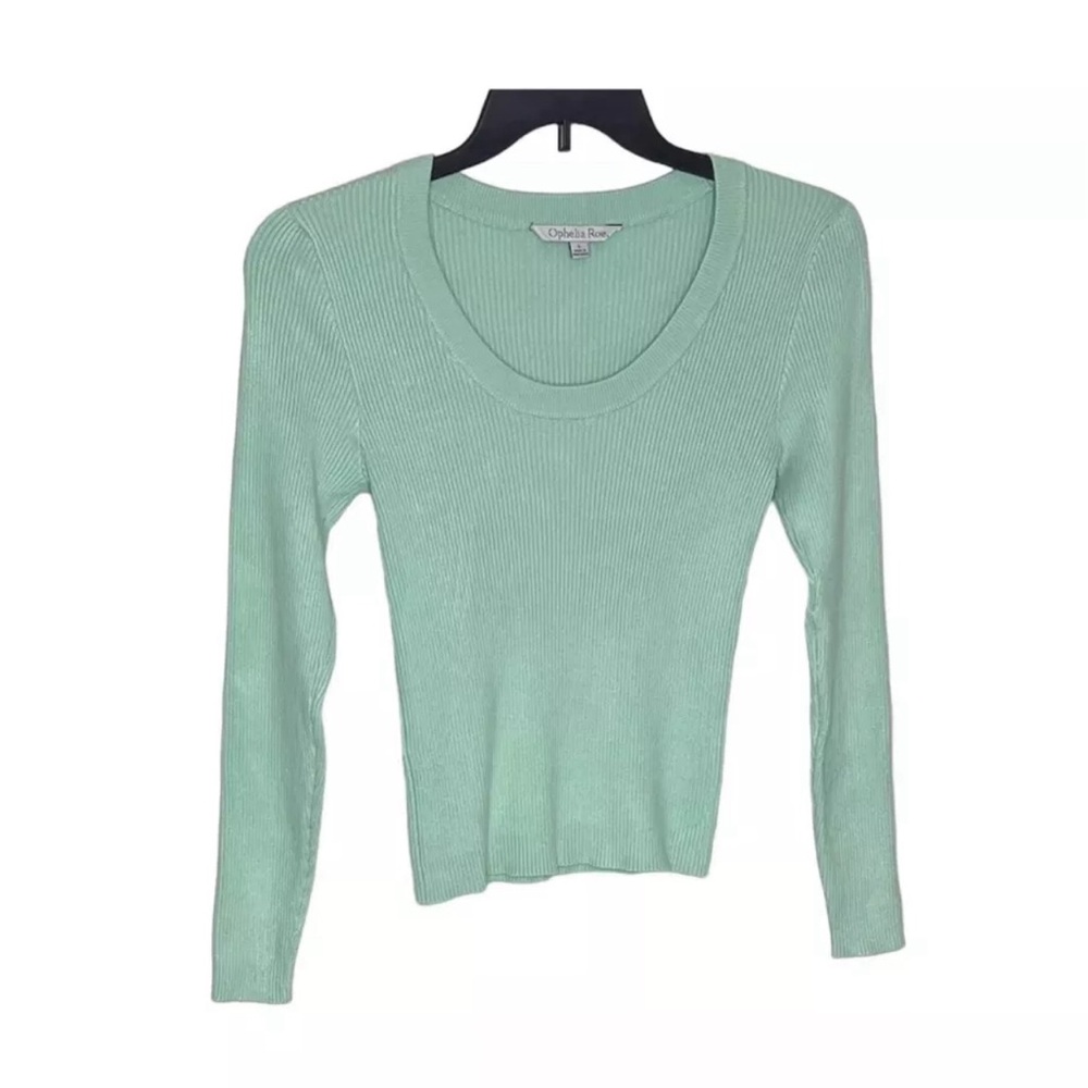 Ophelia Roe Women’s Casual Ribbed Stretchy Long Sleeve Crew Neck Sweater Tops